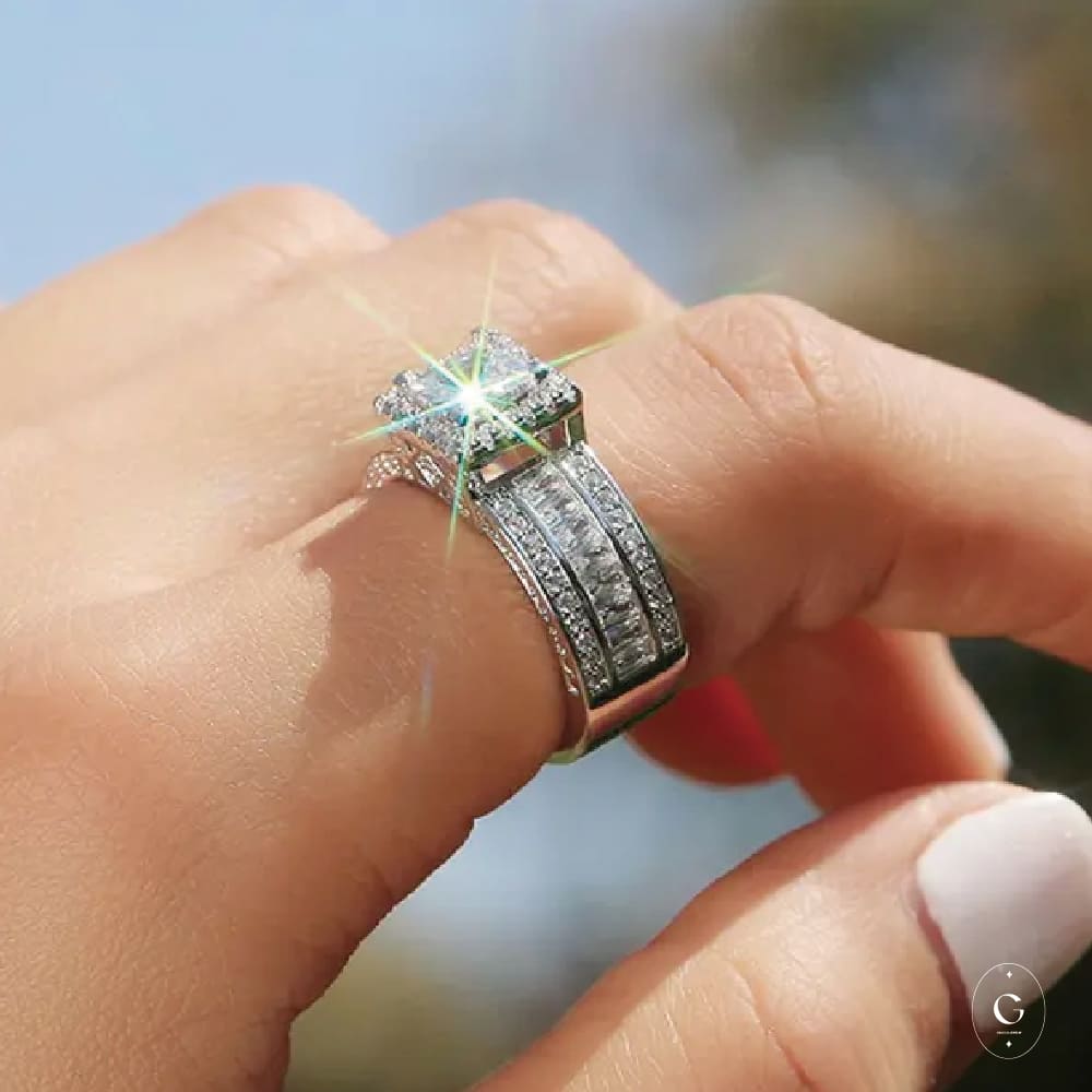 Silver Solitaire Ring with Single Stone Setting