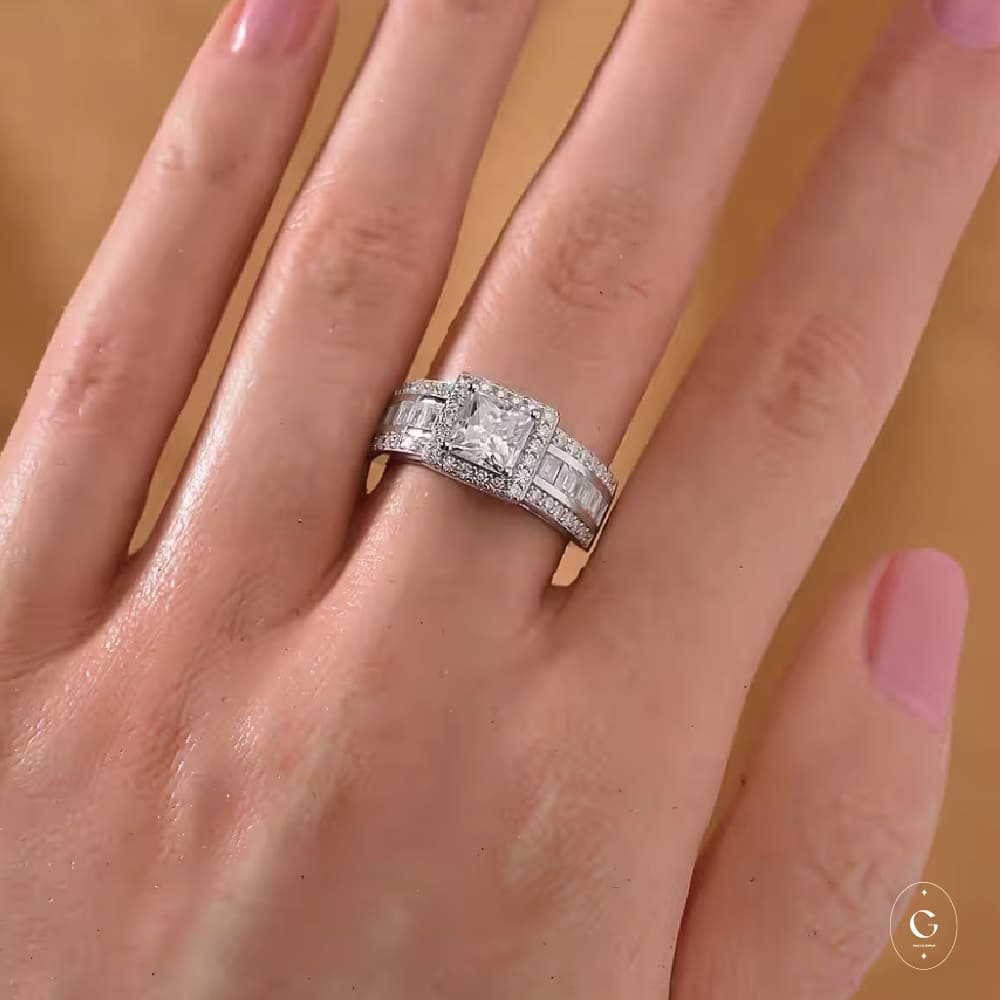 Silver Solitaire Ring with Single Stone Setting