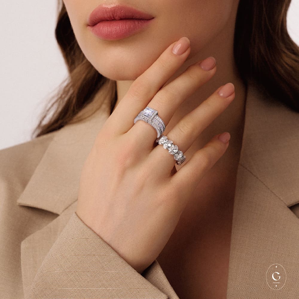Silver Solitaire Ring with Single Stone Setting