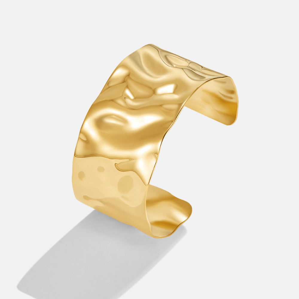 Gold Cuff Bracelet with Smooth Band