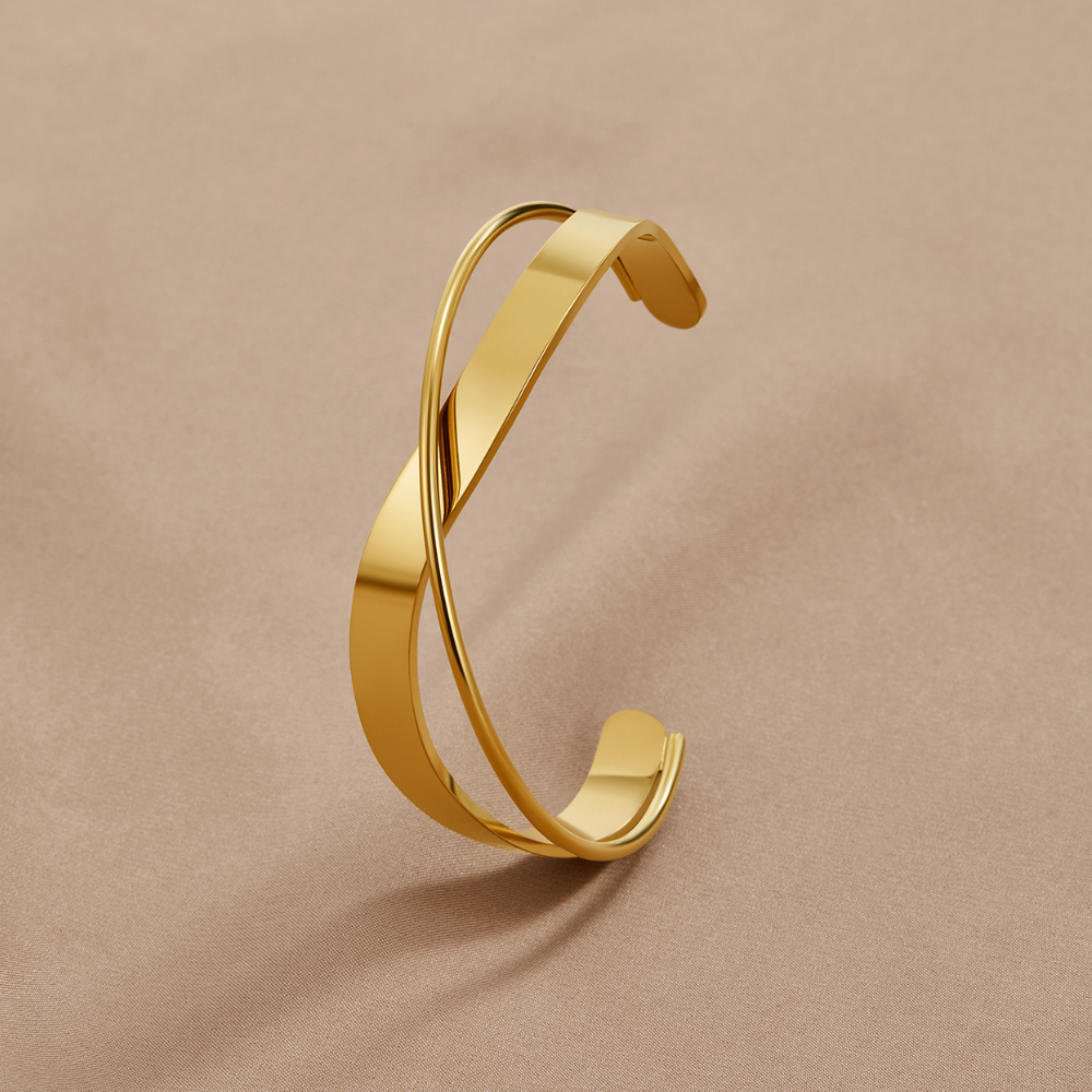 Gold Bangle with Smooth Polished Finish