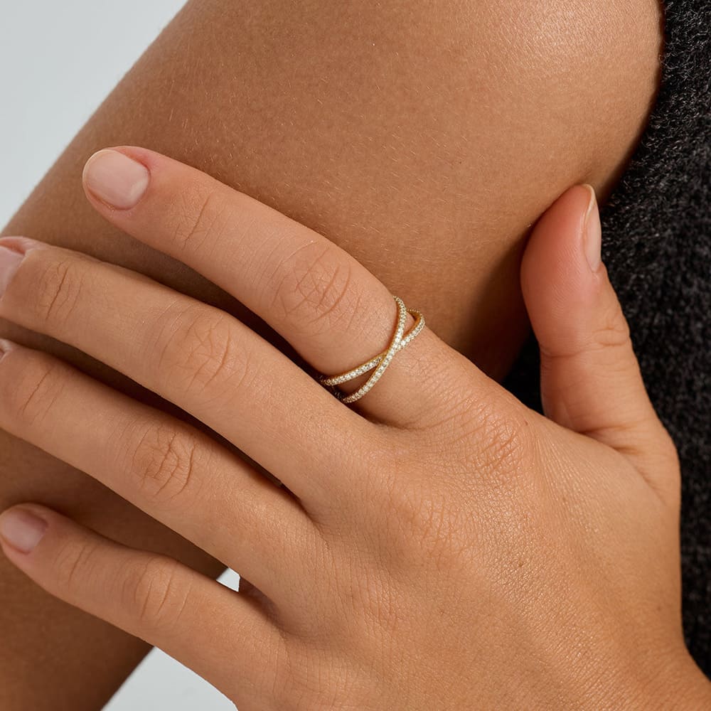 Gold Criss Cross Ring