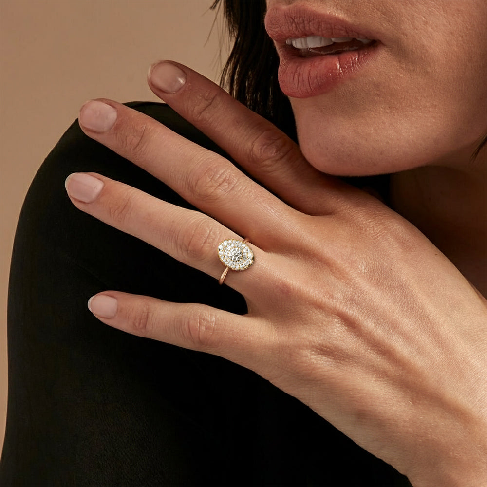 Gold Oval Ring with Infinite Band