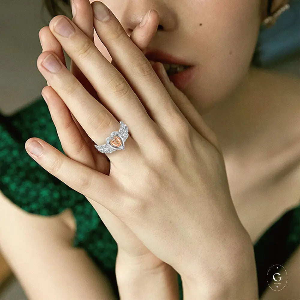 Silver Angel Wing Ring