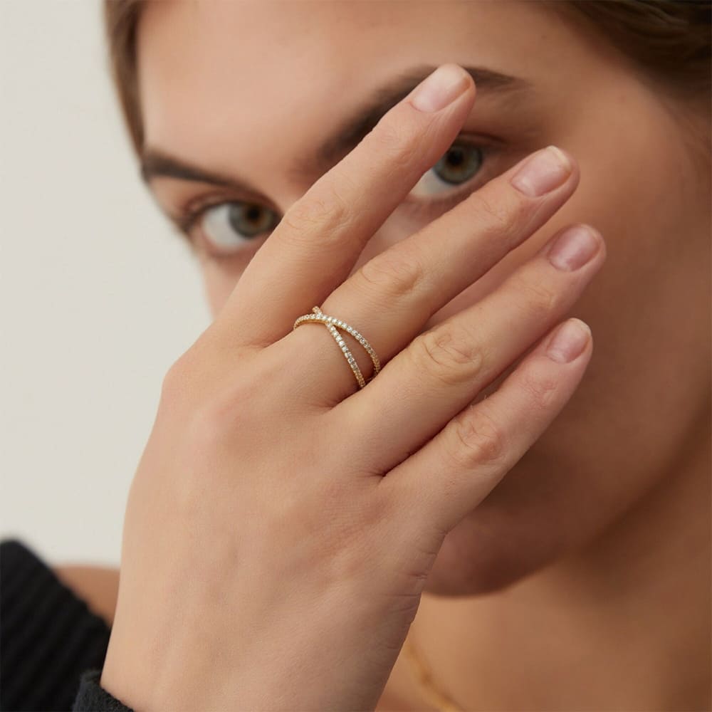 Gold Criss Cross Ring