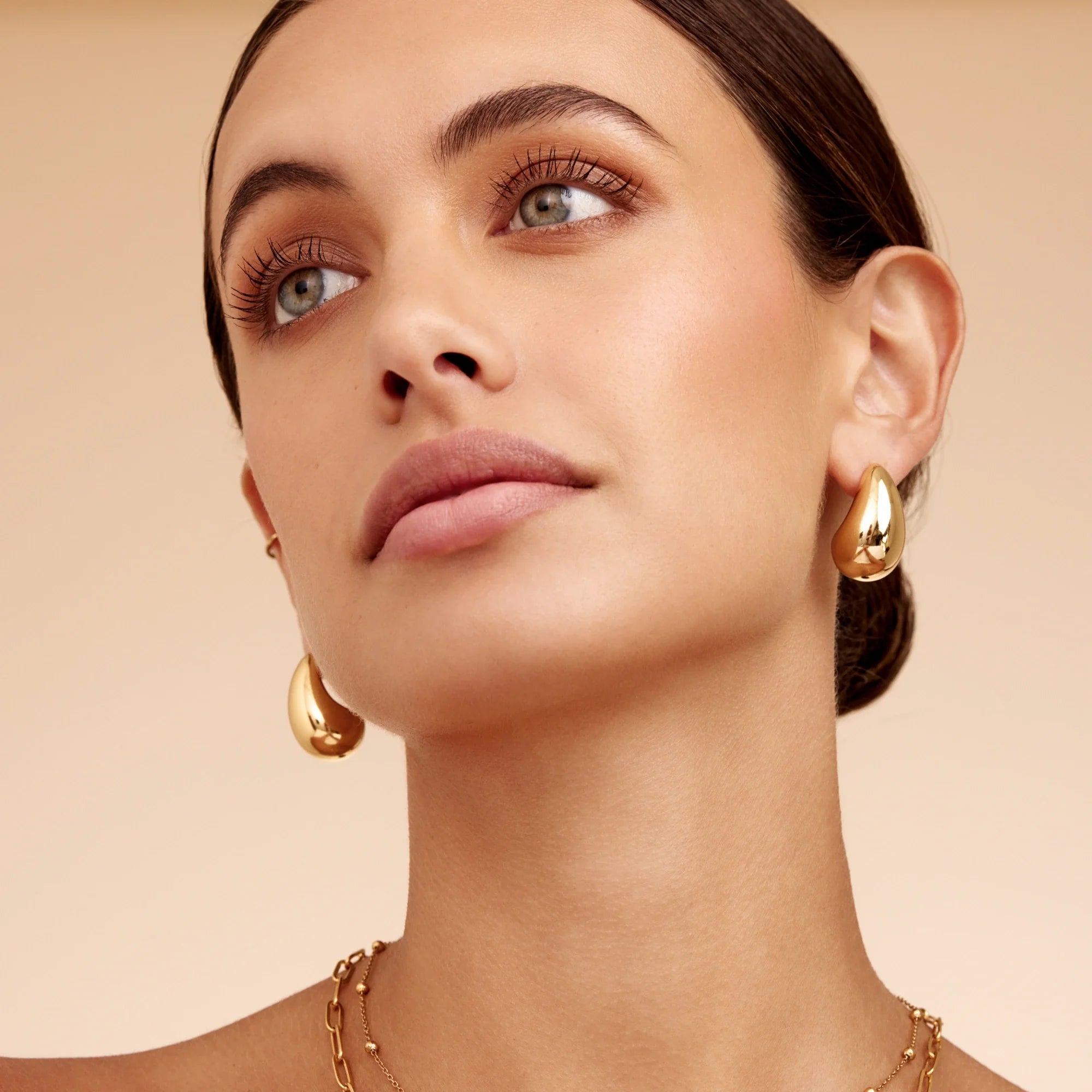 Gold Chunky Teardrop Earrings