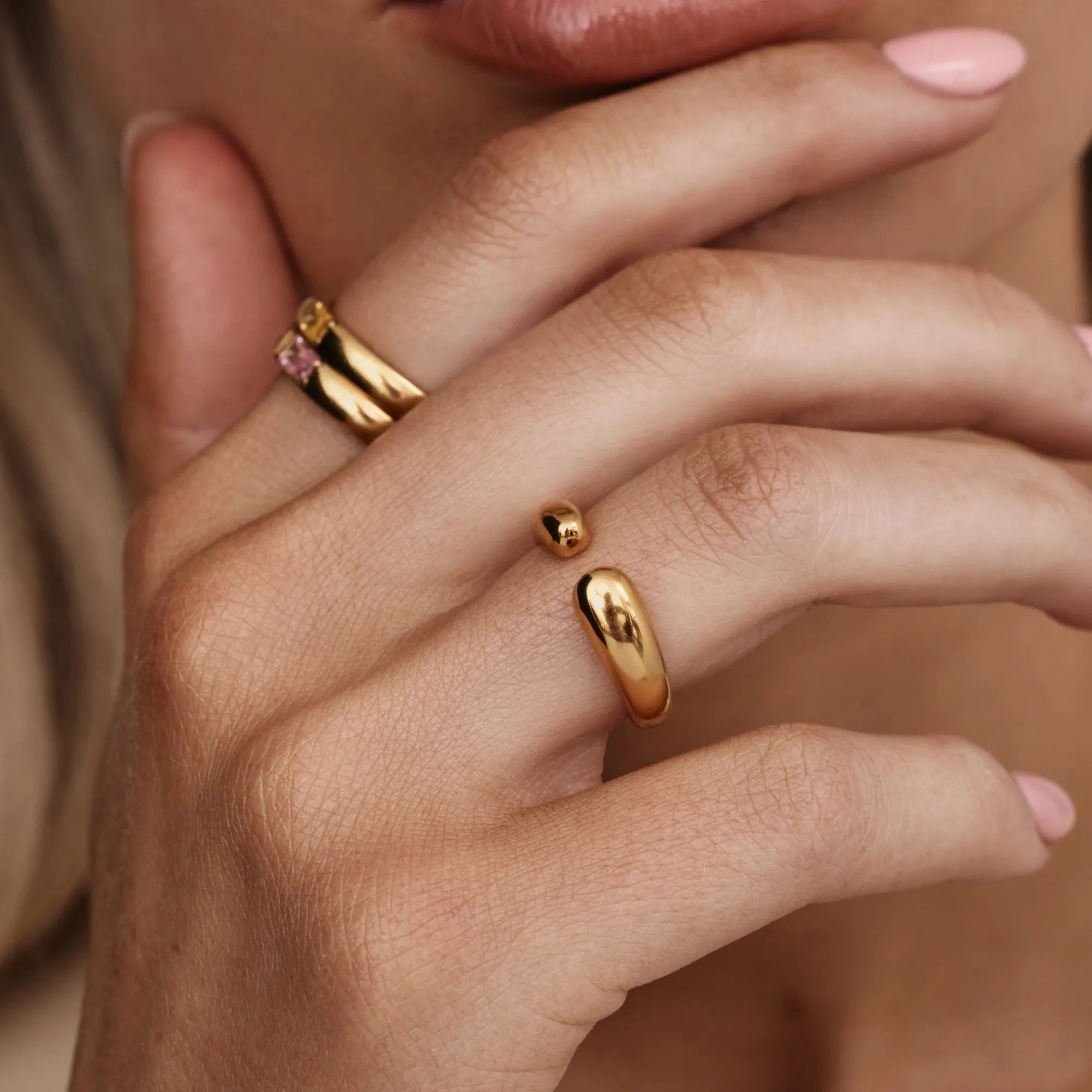 Gold Open Form Ring