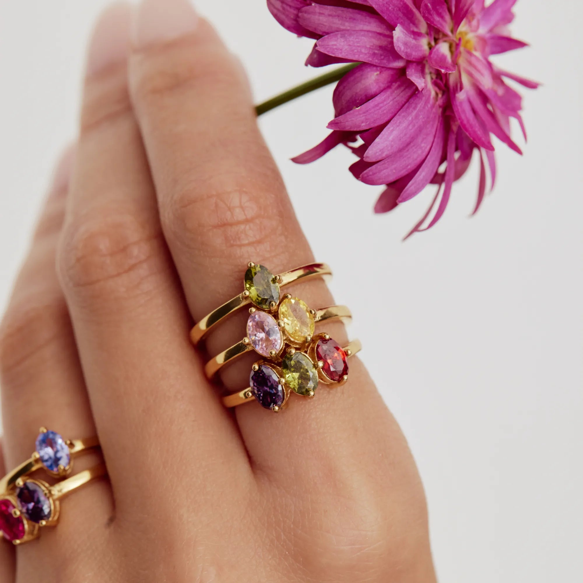 Gold Marquise Family Birthstone Ring