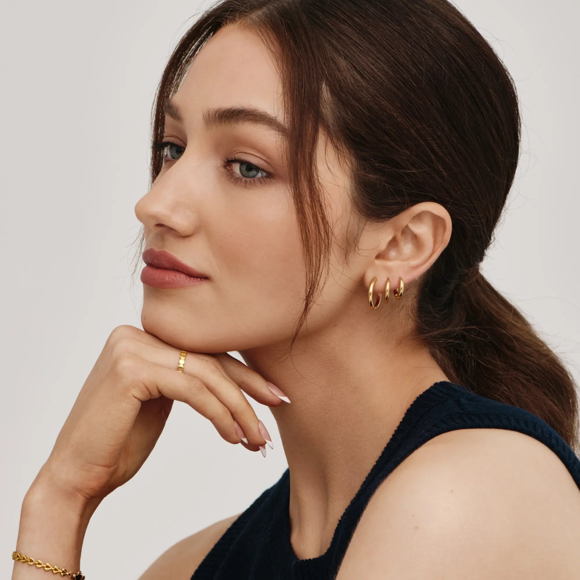 Gold Hoop Earring Set