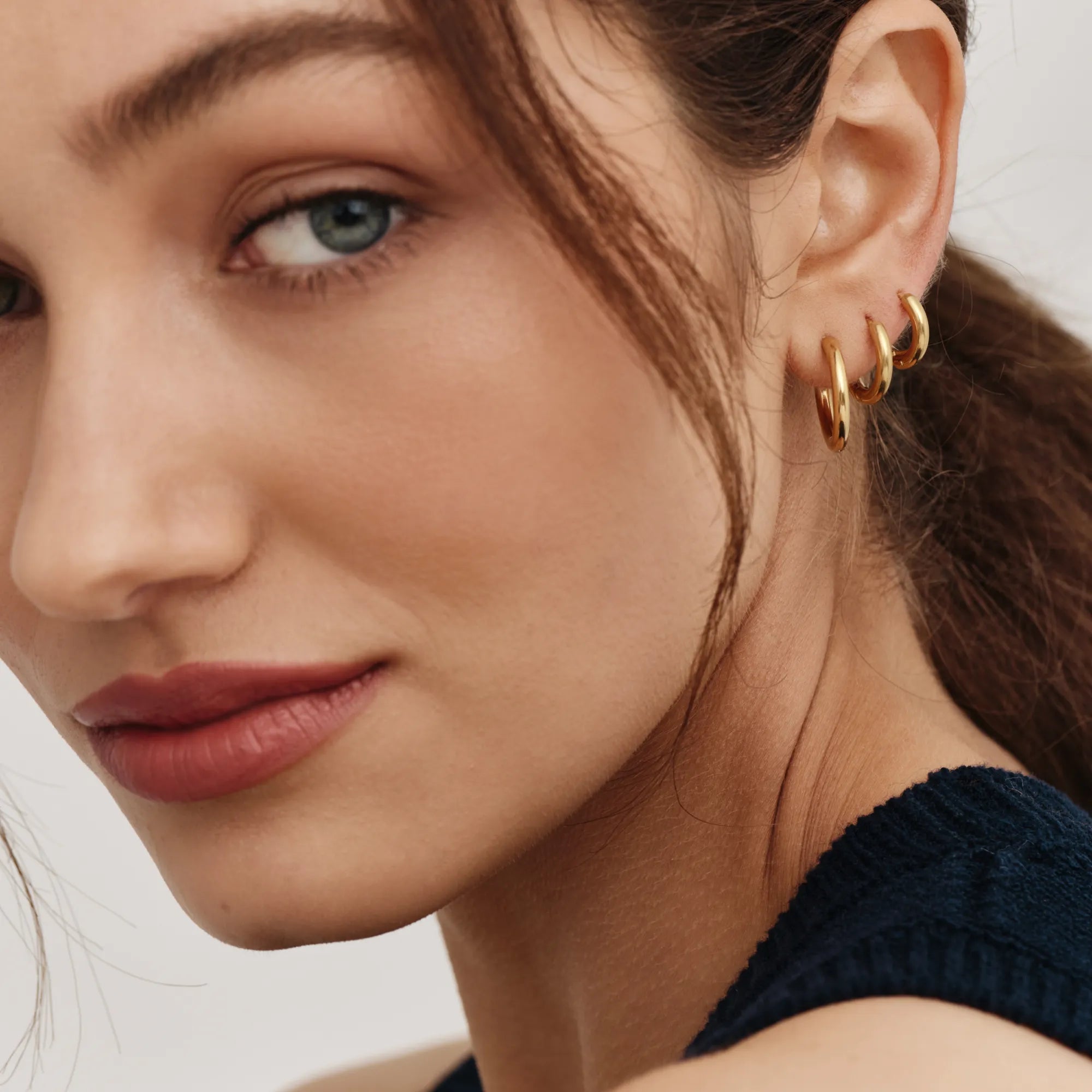 Gold Hoop Earring Set