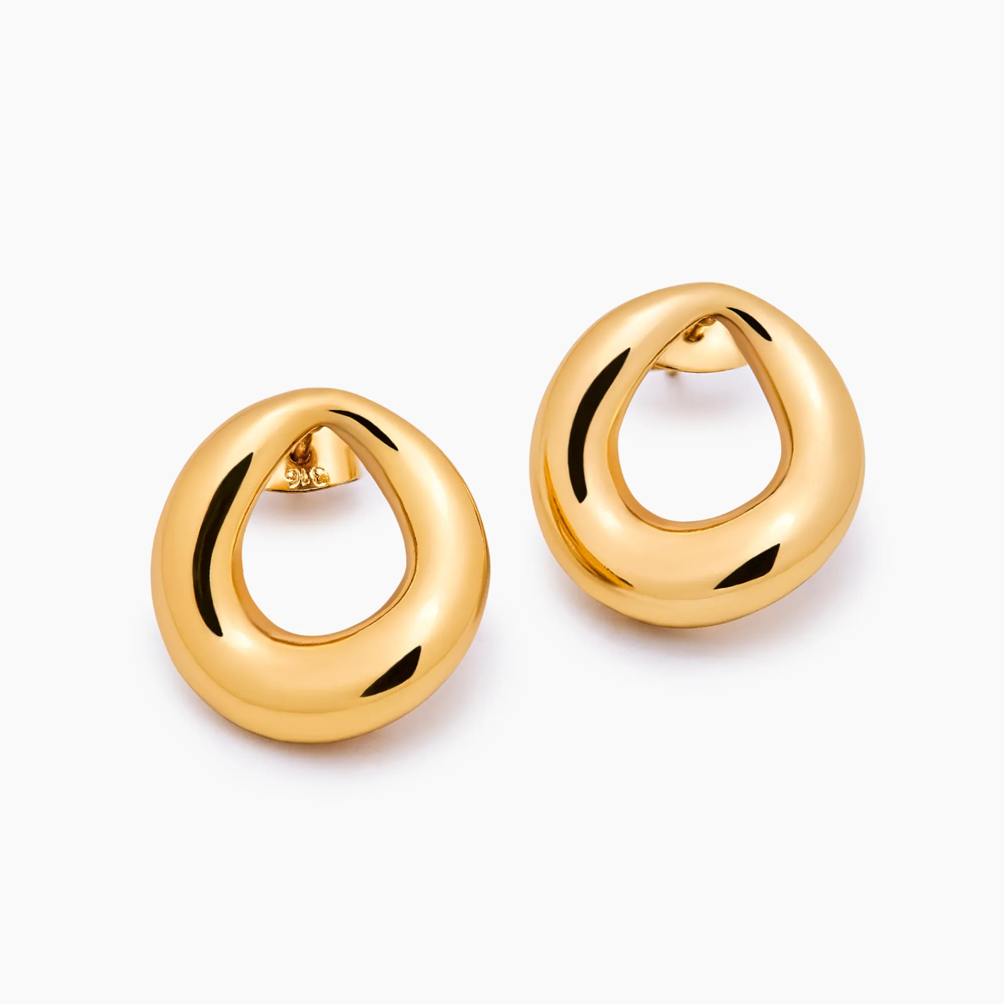 Gold Sculpted Loop Earrings