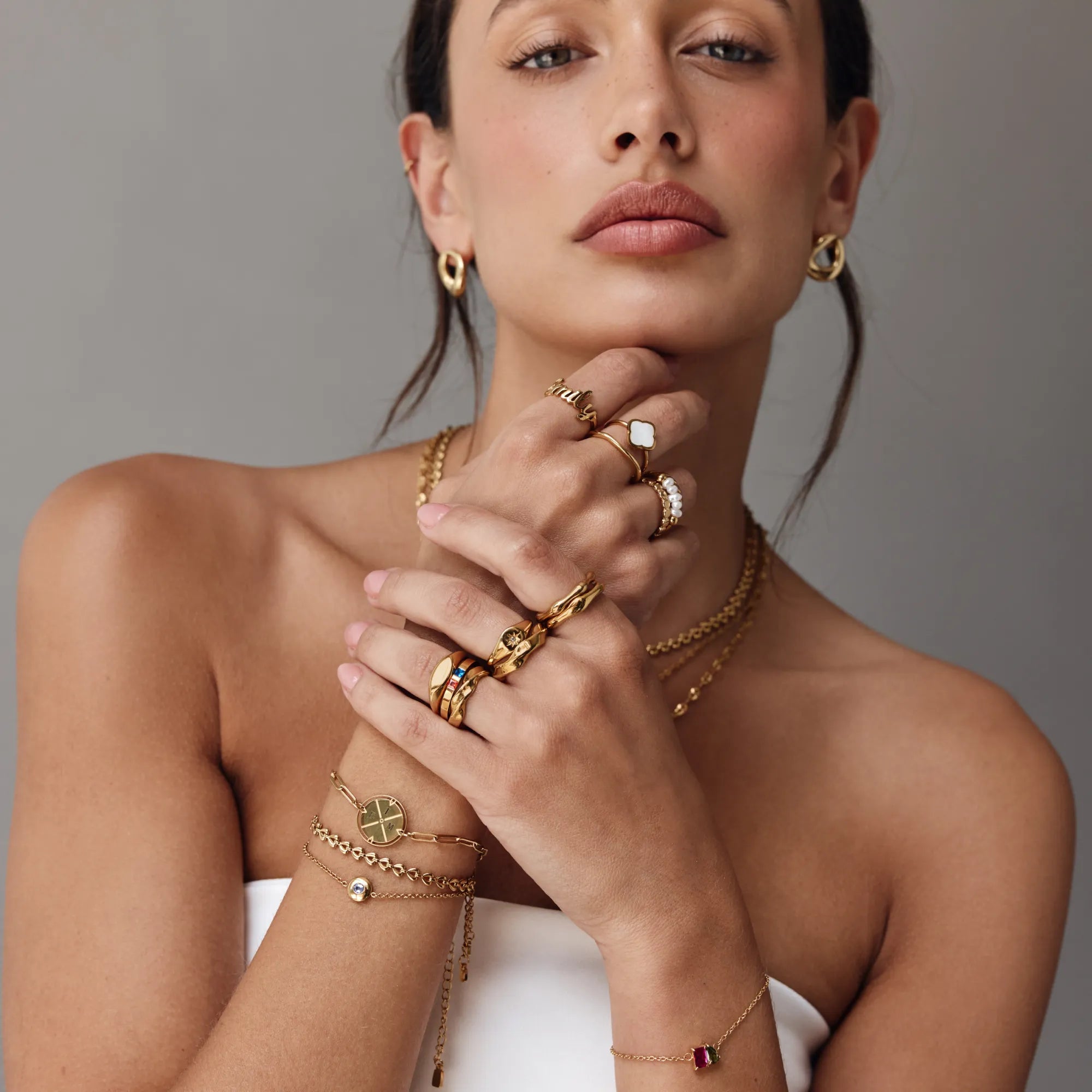 Gold Stackable Rings Set