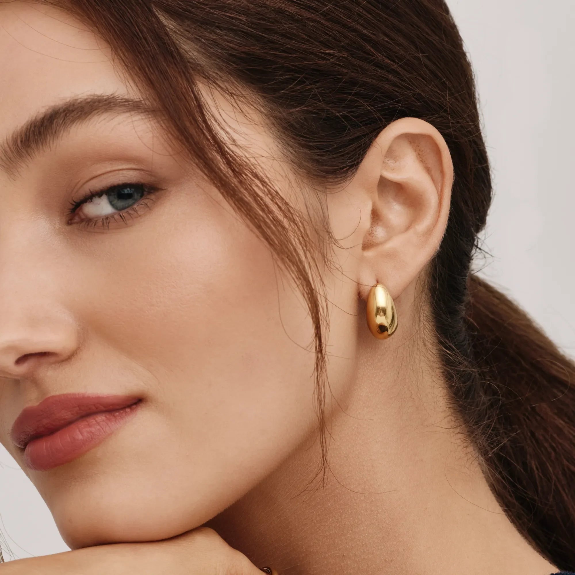 Gold Dome Hoop Earrings