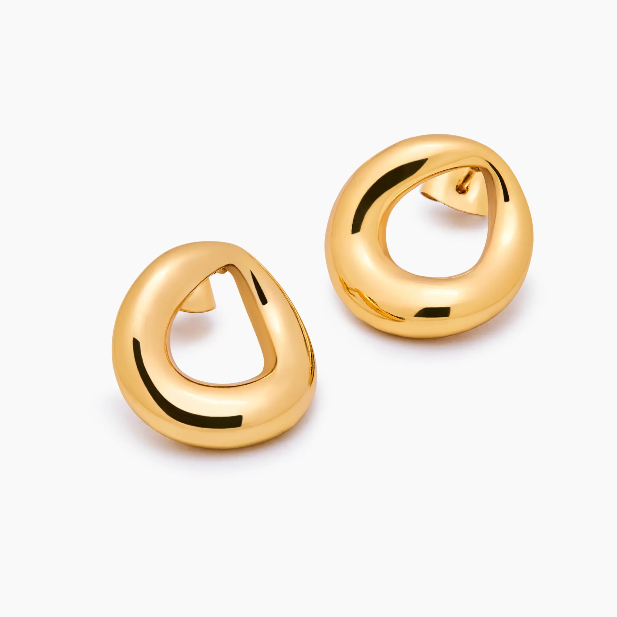 Gold Sculpted Loop Earrings
