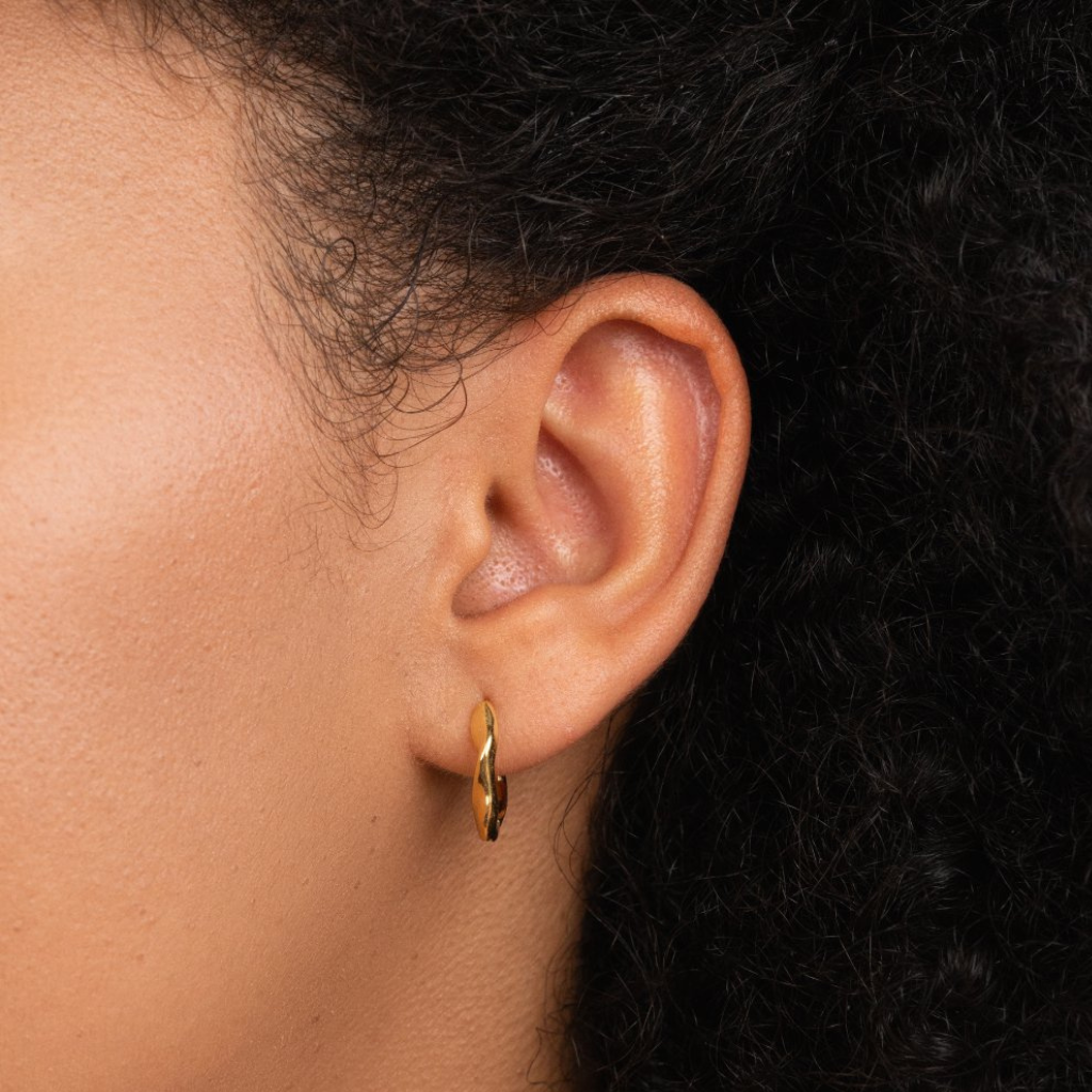 Gold Twisted Hoop Earrings