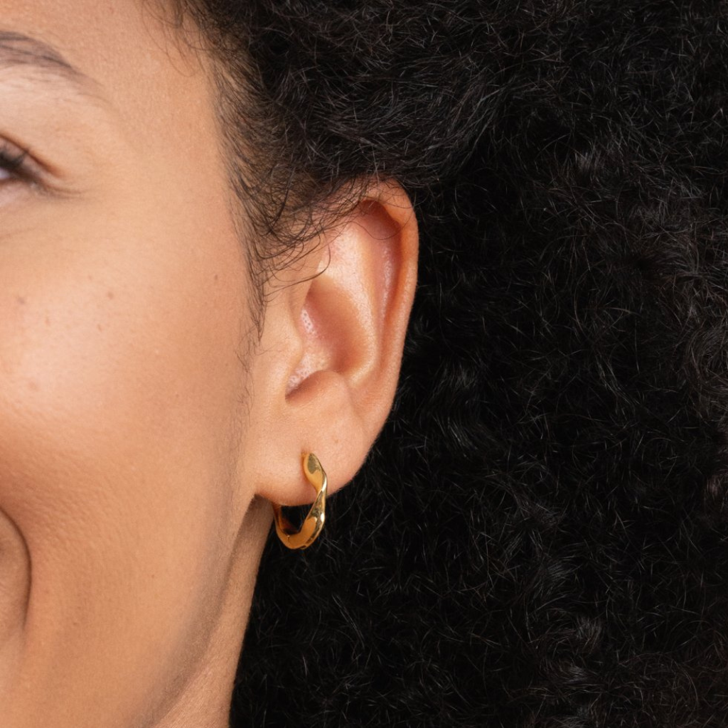 Gold Twisted Hoop Earrings