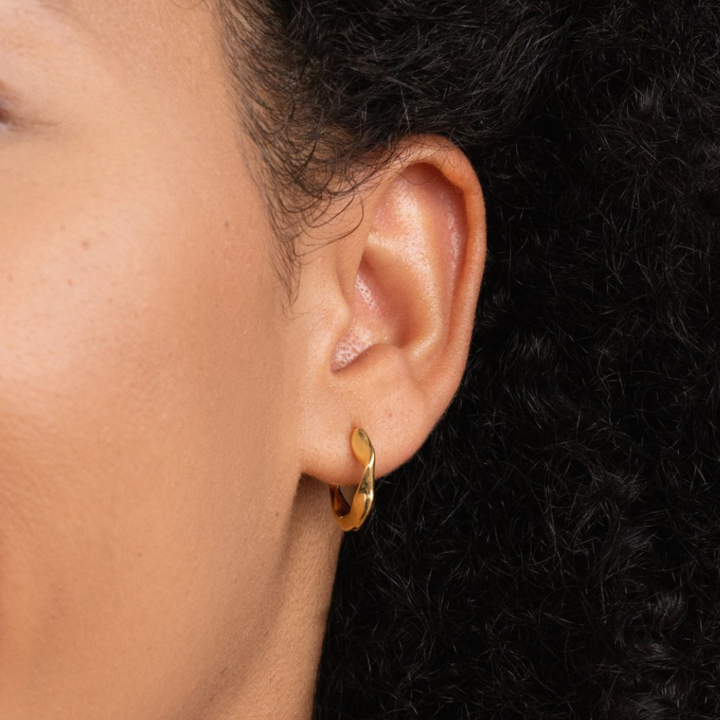 Gold Twisted Hoop Earrings