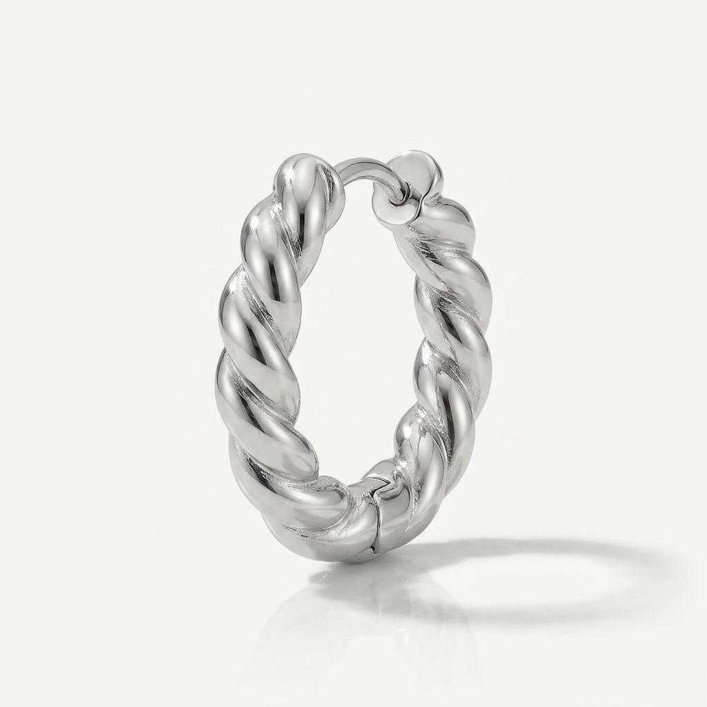 Hoop Earrings with Twisted Rope Design