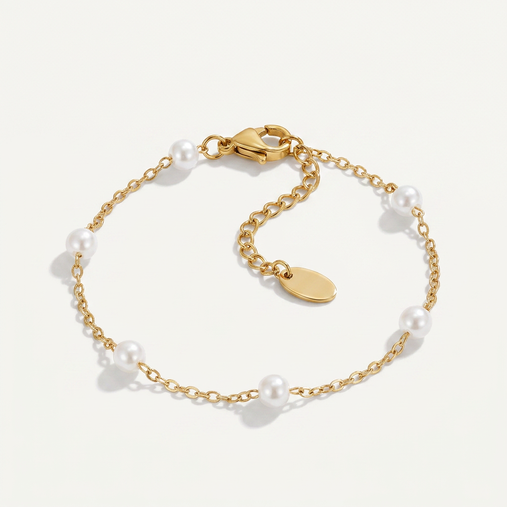 Gold Plated Bracelet with Freshwater Pearls