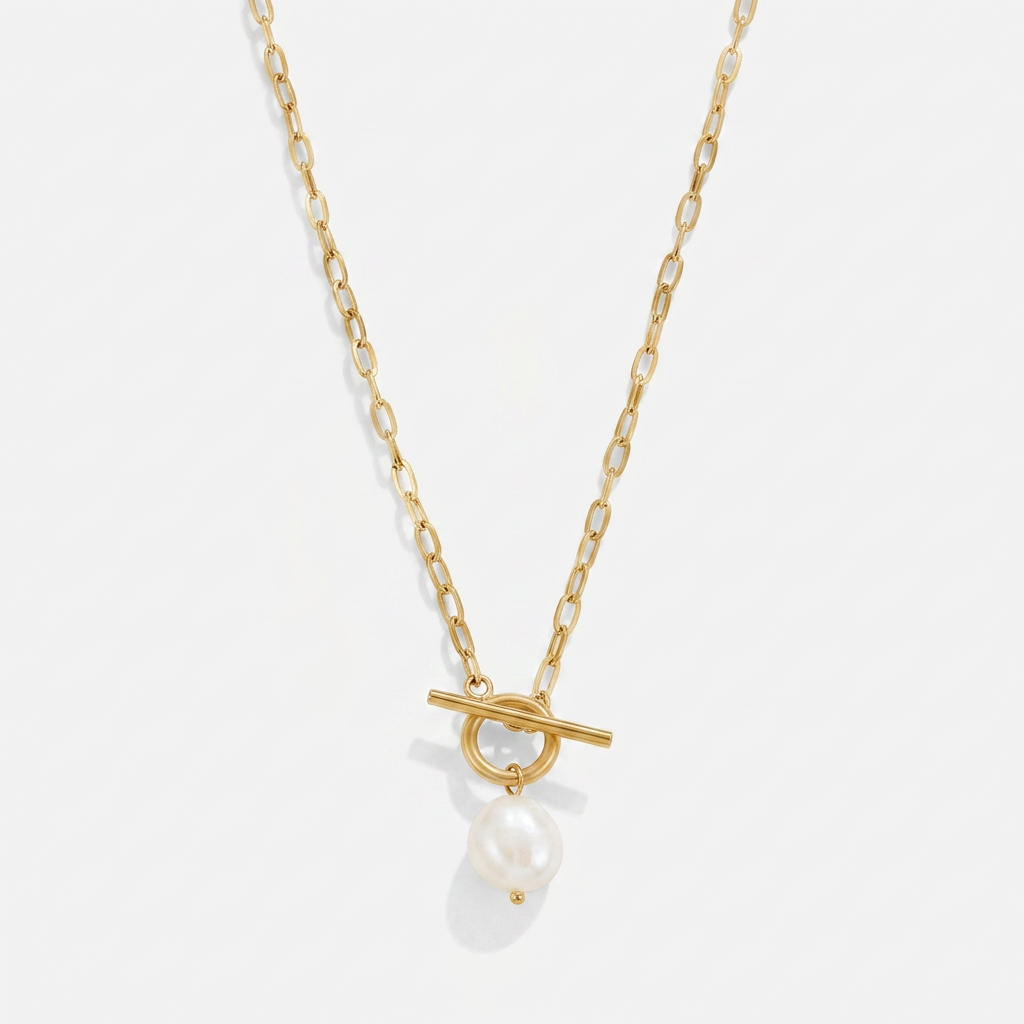 Freshwater Pearl Necklace with Toggle Pendant