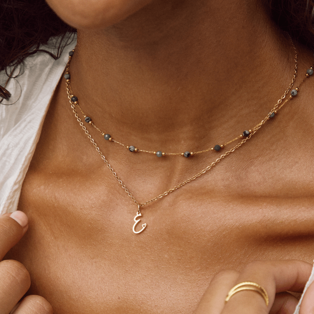 Letter Necklace with Heart Detail