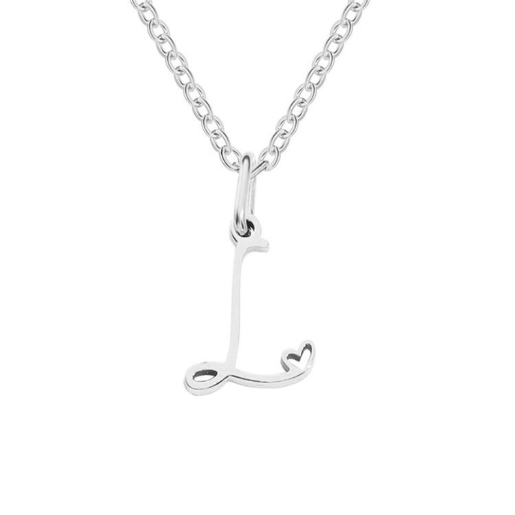 Letter Necklace with Heart Detail