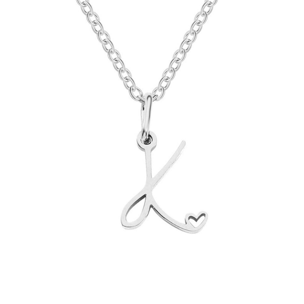 Letter Necklace with Heart Detail