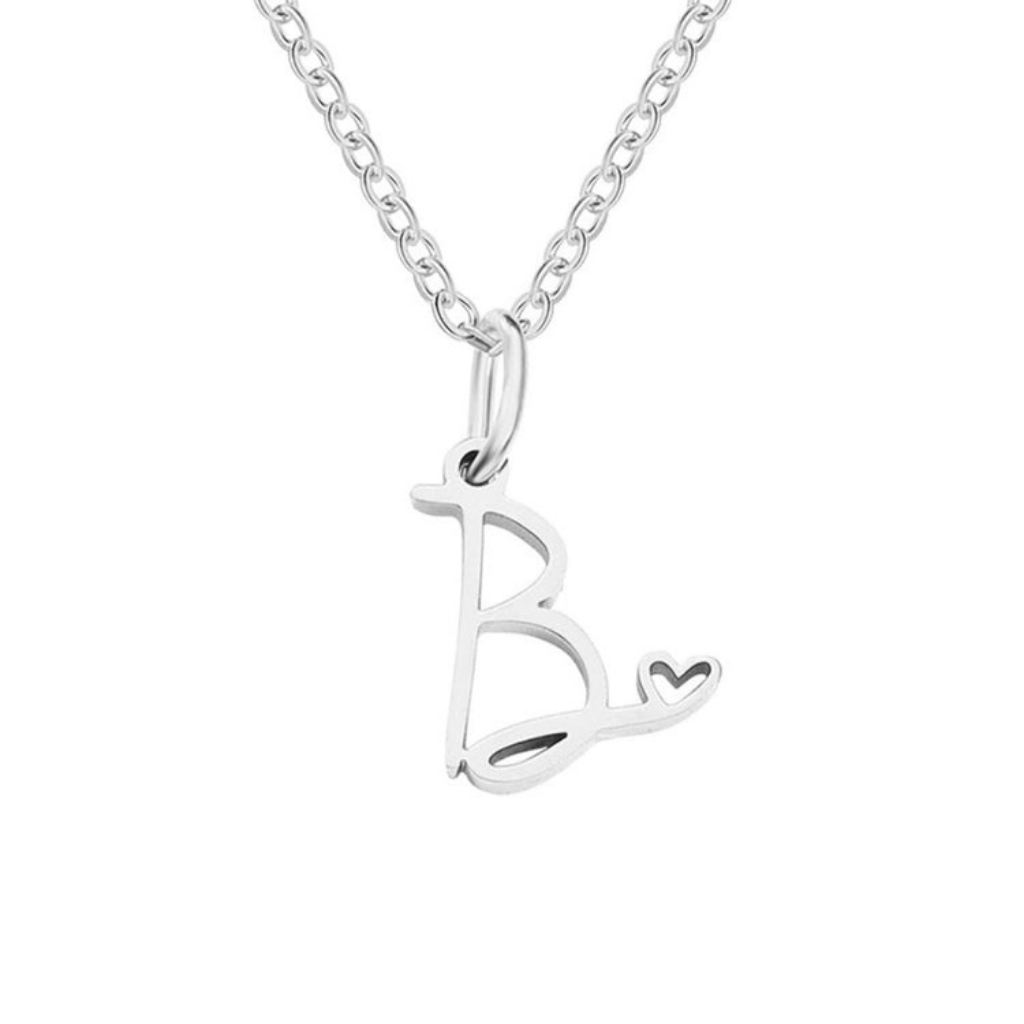 Letter Necklace with Heart Detail