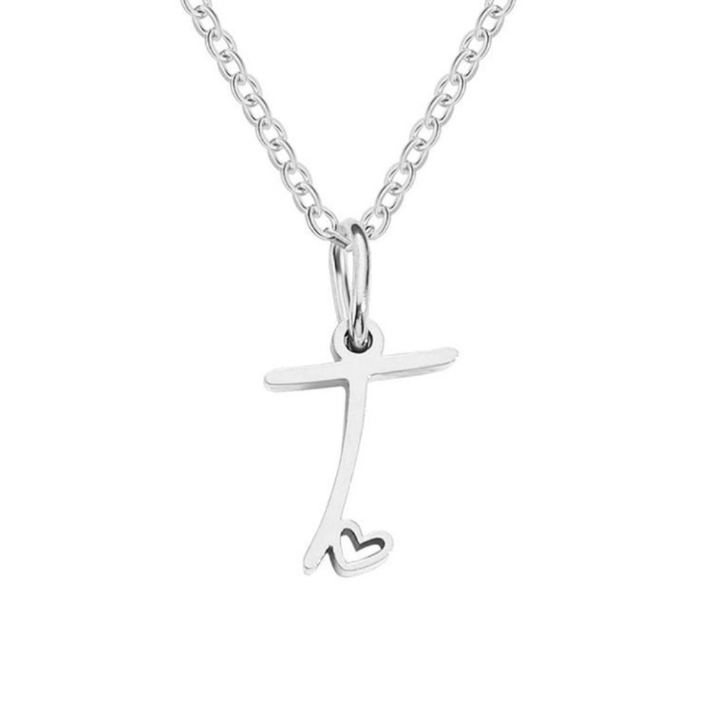 Letter Necklace with Heart Detail