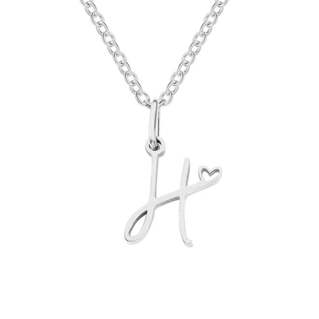 Letter Necklace with Heart Detail