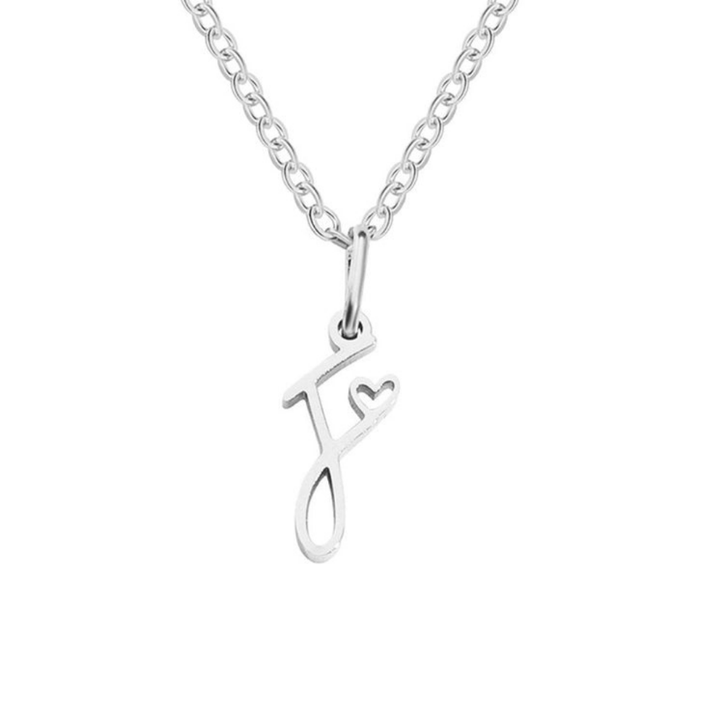 Letter Necklace with Heart Detail