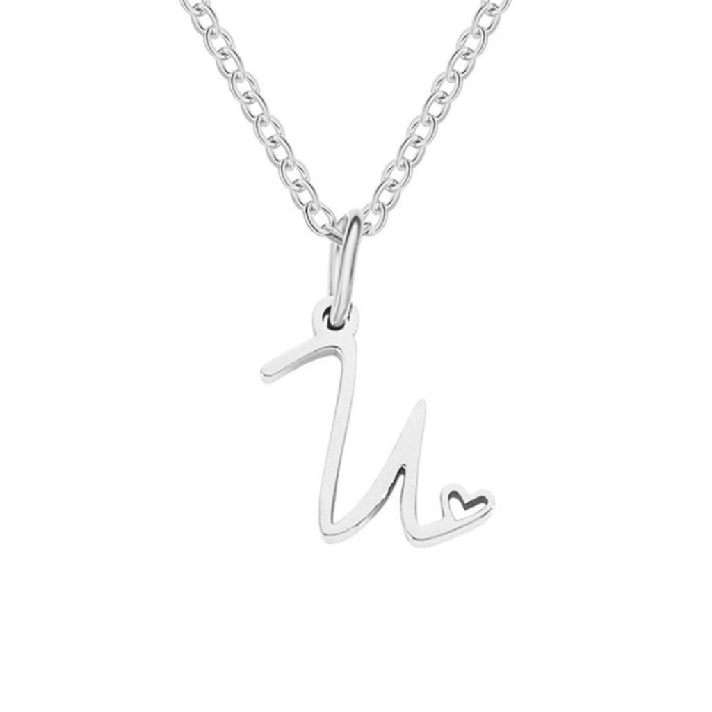 Letter Necklace with Heart Detail