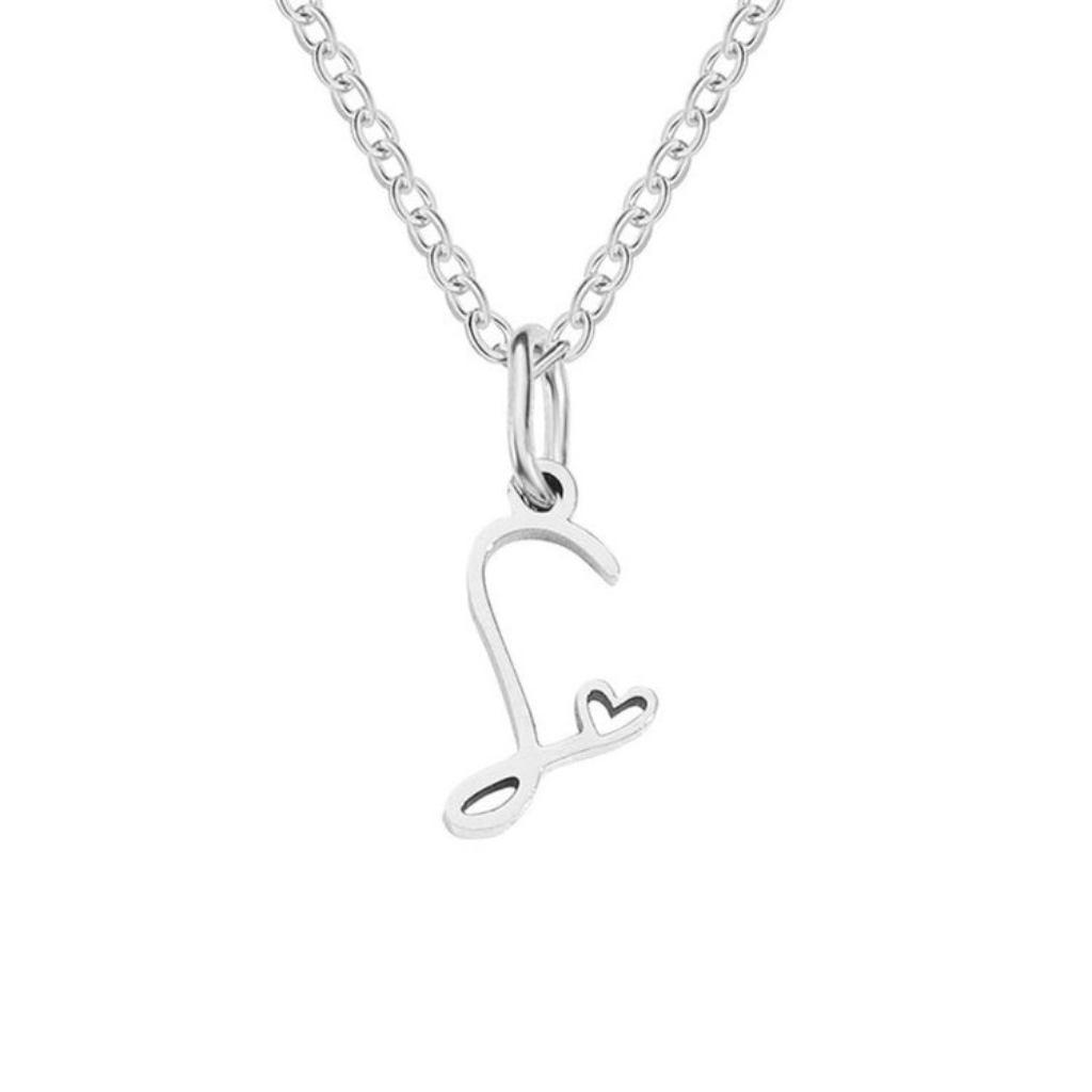 Letter Necklace with Heart Detail