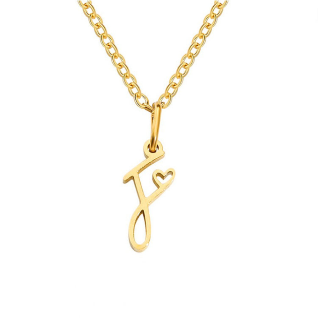 Letter Necklace with Heart Detail