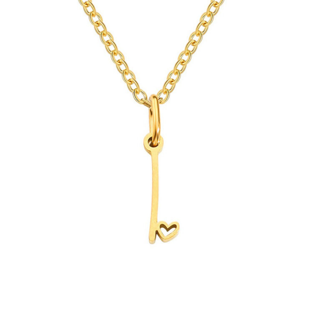 Letter Necklace with Heart Detail
