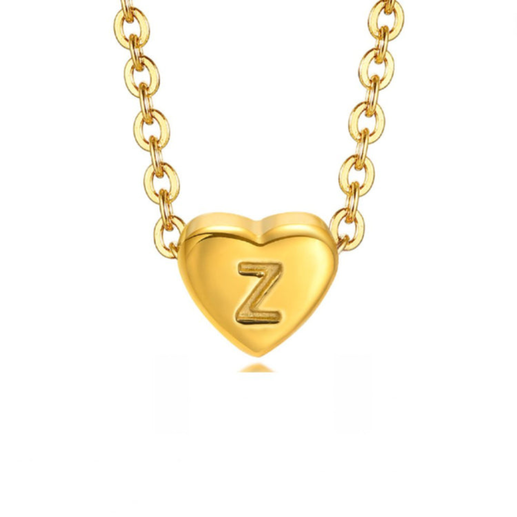 Heart Necklace with Letter Pendant