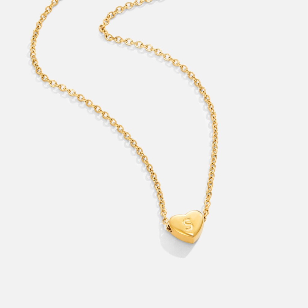 Heart Necklace with Letter Pendant