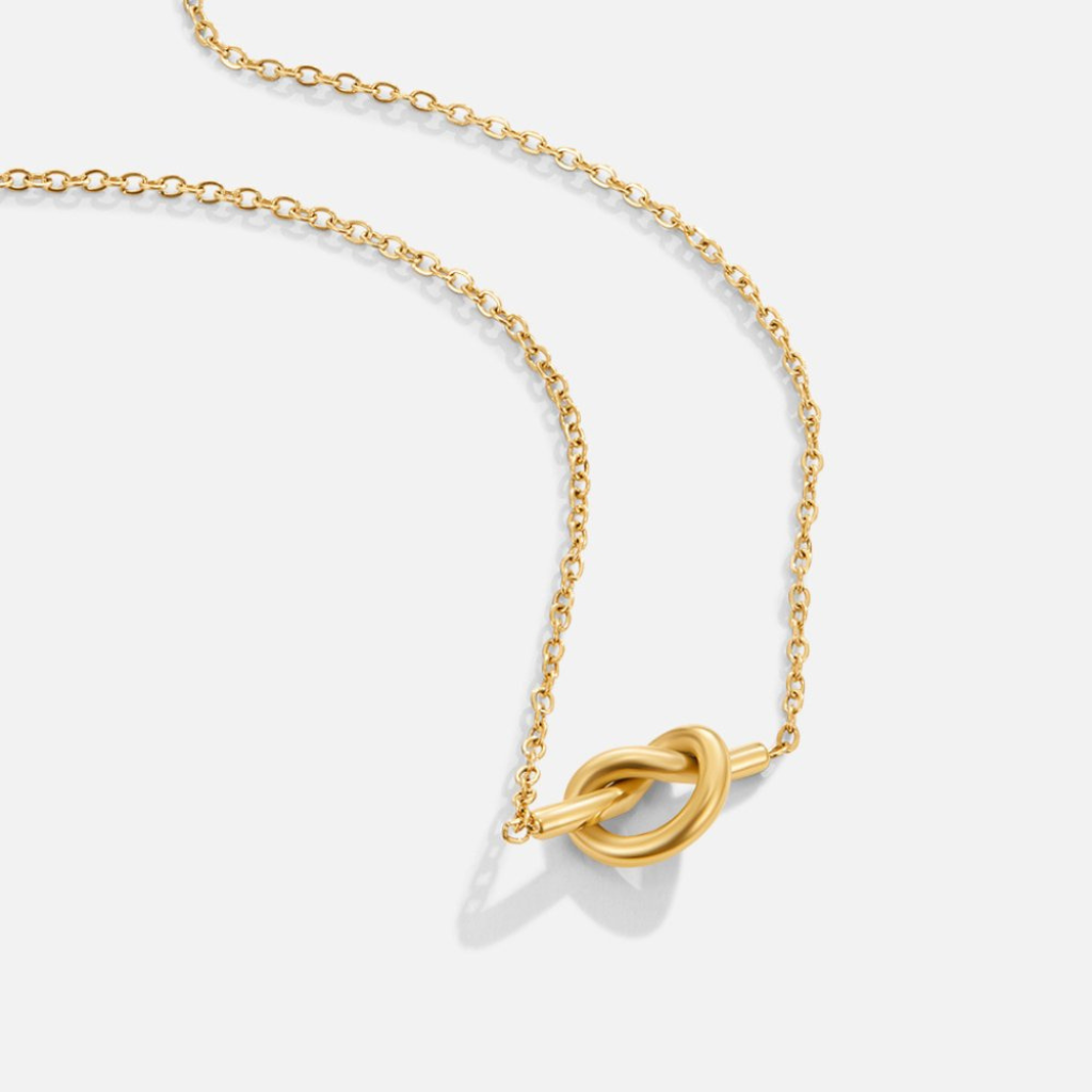 Knot Pendant Necklace Minimal Chain Design