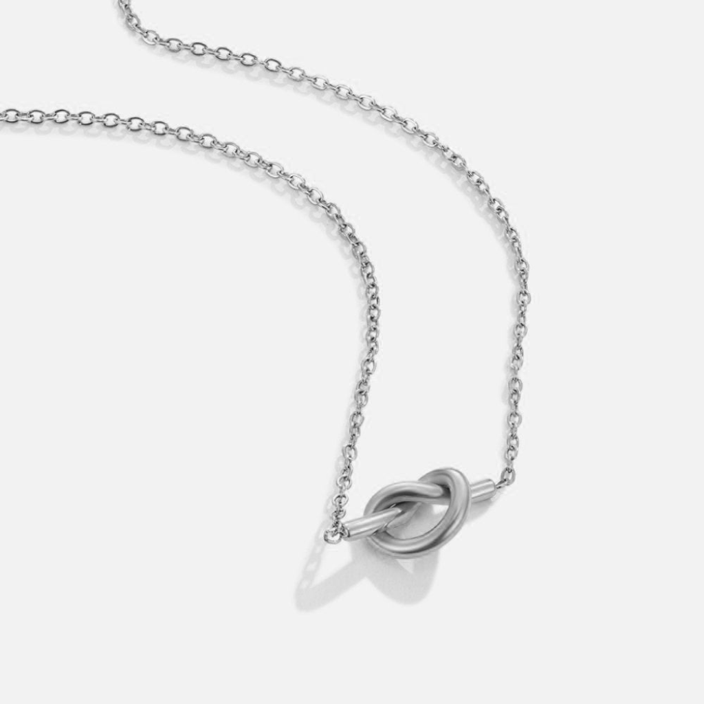 Knot Pendant Necklace Minimal Chain Design