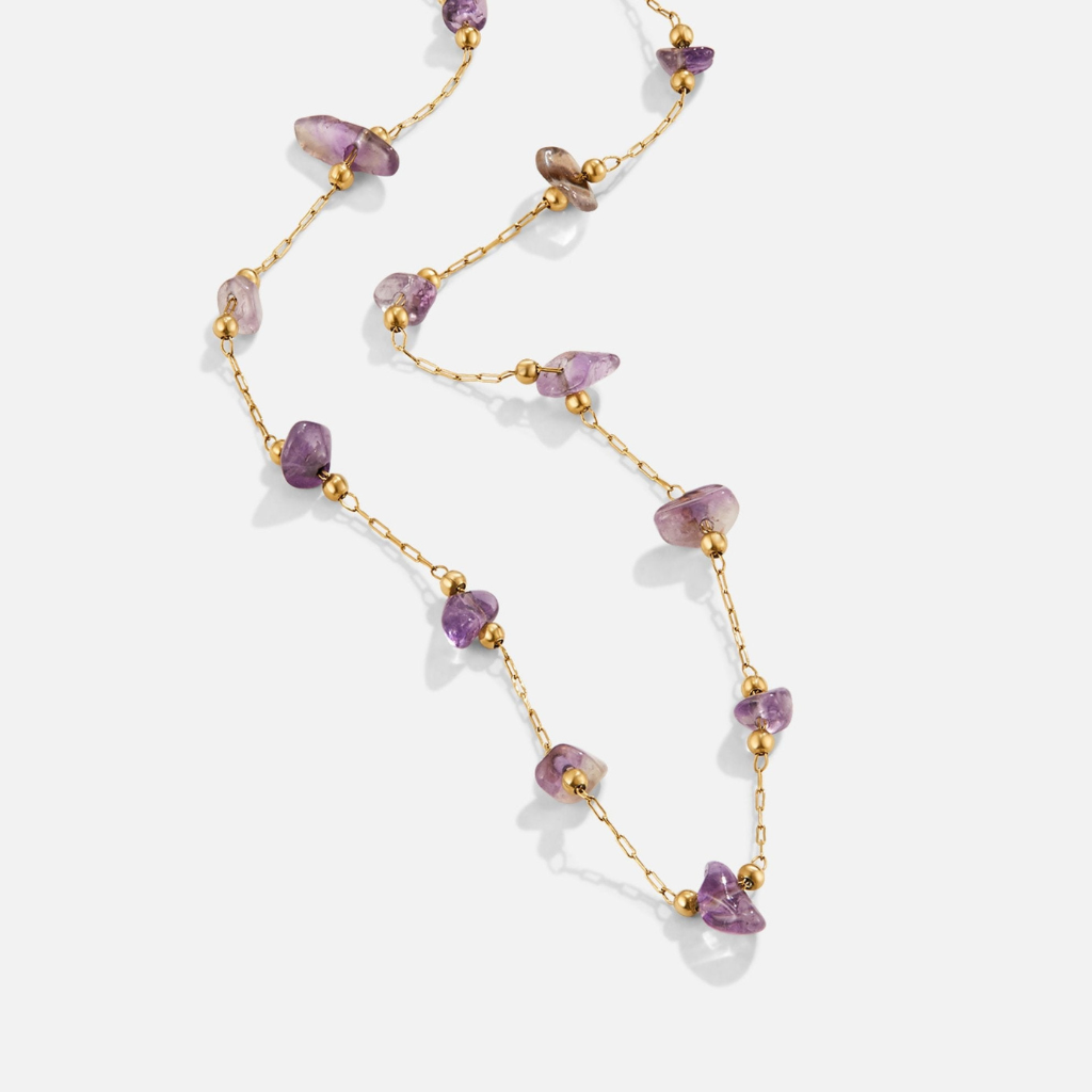Necklace with Amethyst Crystal Beads