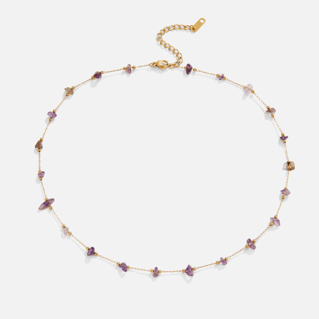 Necklace with Amethyst Crystal Beads