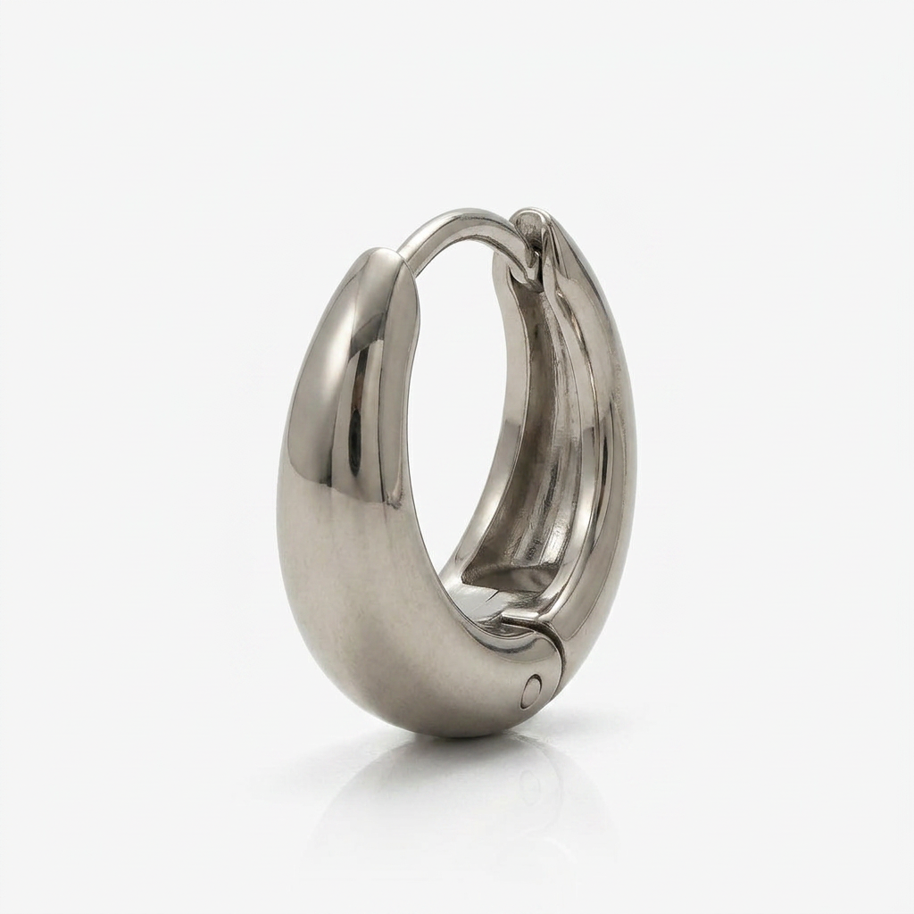 Chunky Hoop Earrings with Rounded Form