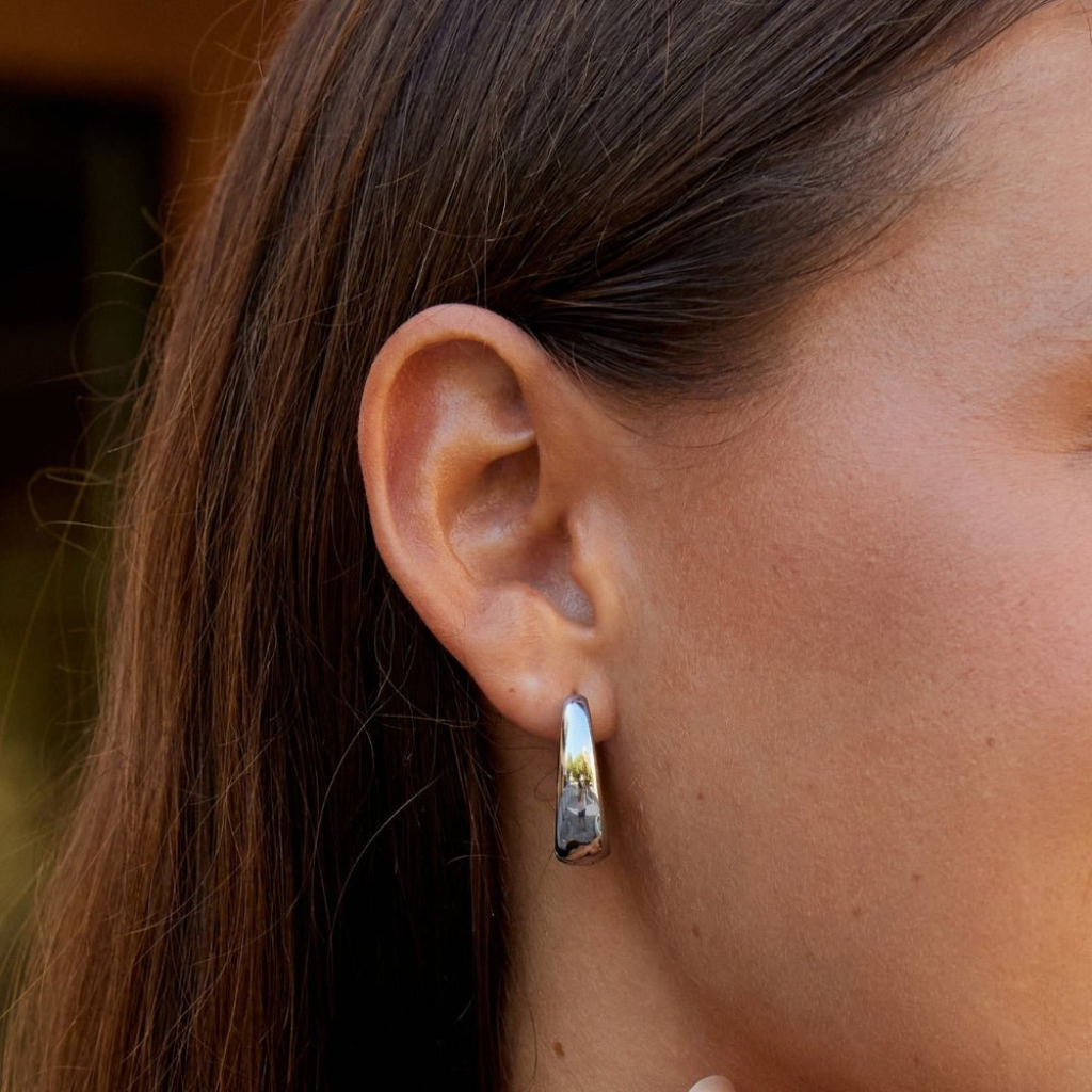 Chunky Hoop Earrings with Rounded Form