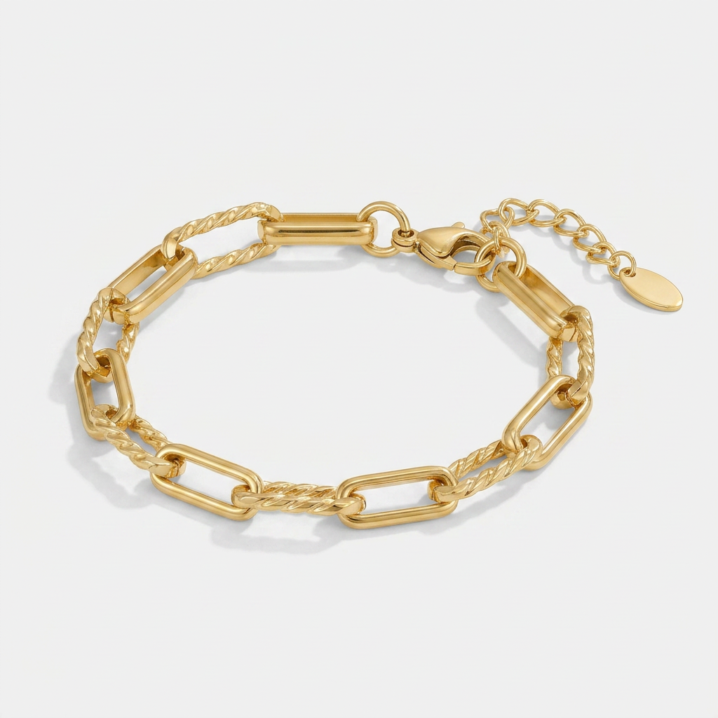 Jihan Chunky Chain Bracelet with Mixed Links