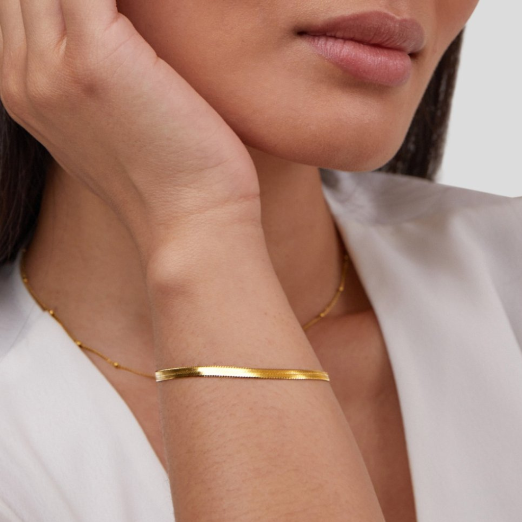 Slim Snake Chain Bracelet with Smooth Finish