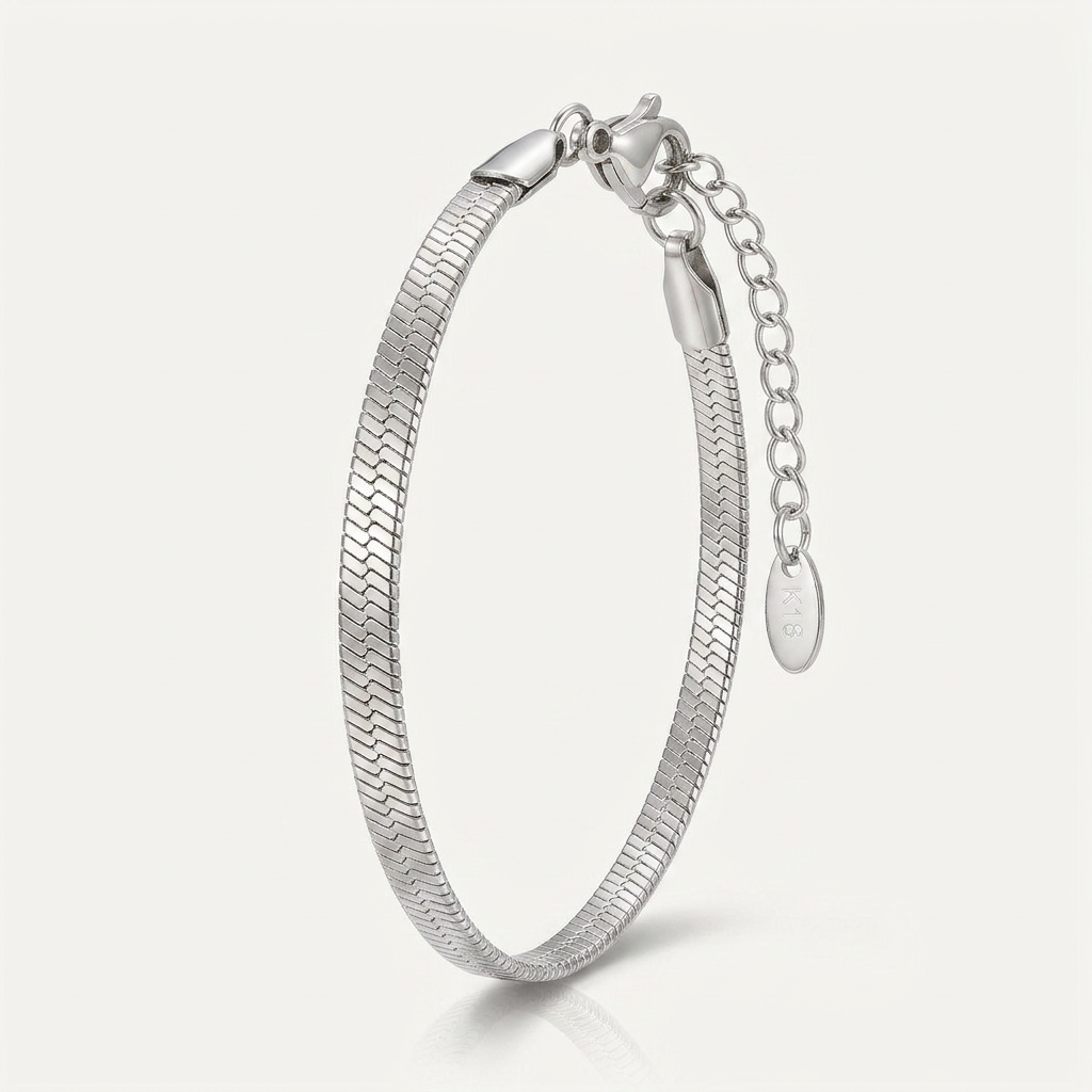 Slim Snake Chain Bracelet with Smooth Finish