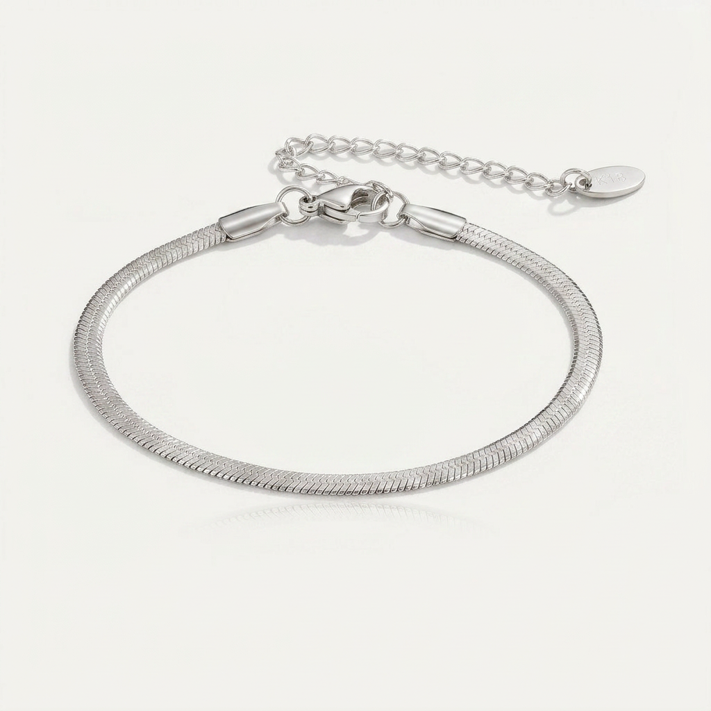 Slim Snake Chain Bracelet with Smooth Finish
