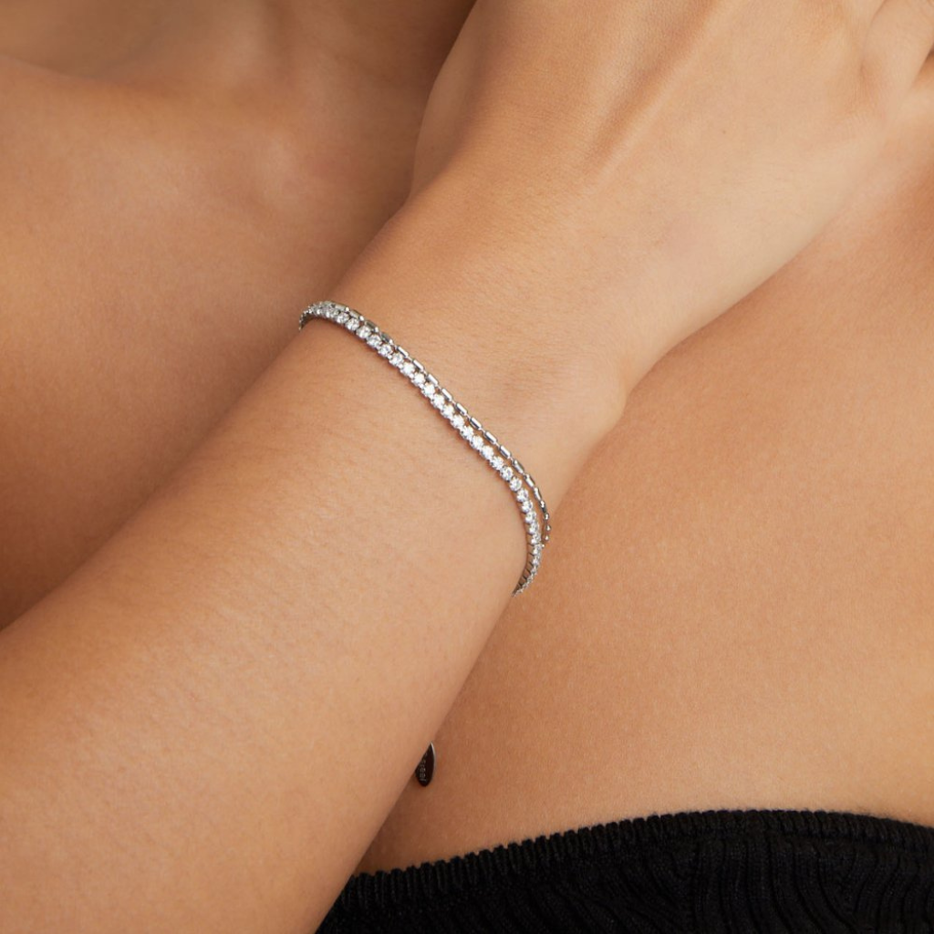 Crystal Bracelet with Double Row Detail