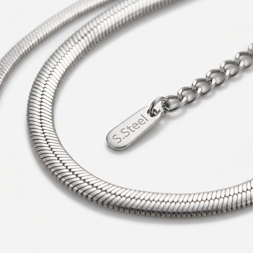 Multi Layer Chain Necklace with Snake Chain Detail