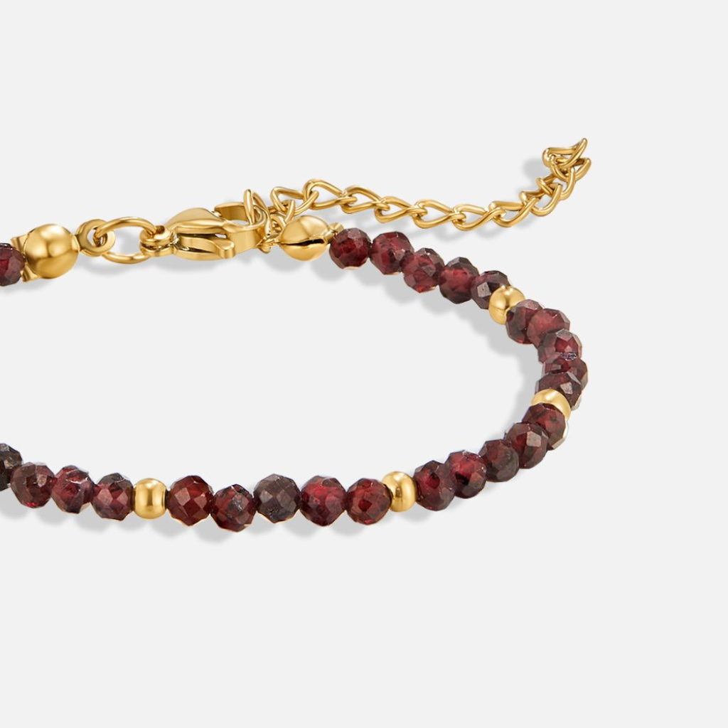 Gold Plated Bracelet with Peridot Beads
